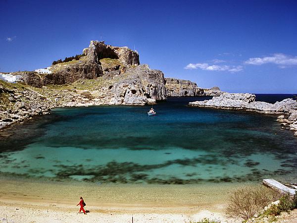 Lady in Red in Rhodes...